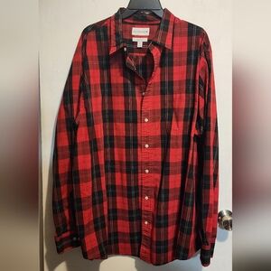 Men's Red Plaid Dress Shirt